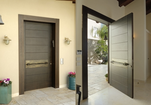 דלת כנף אחת פסי רוחב וקושרות דגם 113