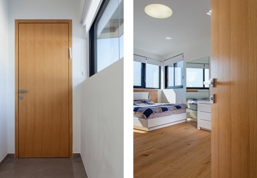 דלת פנים 619 פורניר אלון במישור הקיר