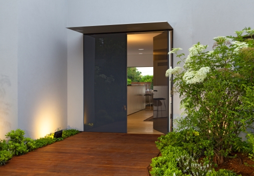 דלת דו כנפית במישור הקיר זכוכית דגם 210