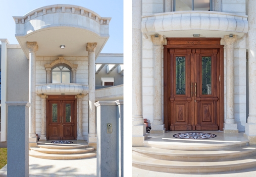 דלת דו כנפית מעוצבת מהגוני דגם 200