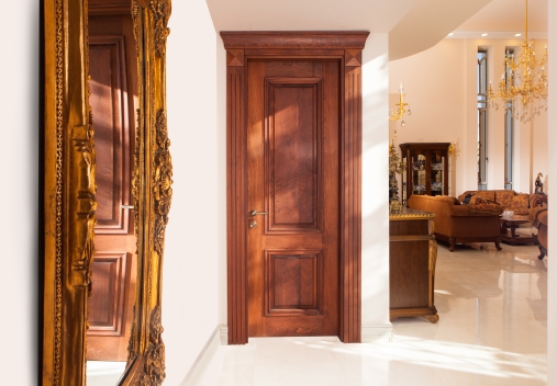 דלת פנים מהגוני מעוצבת דגם 603